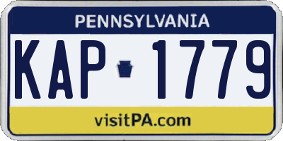 PA license plate KAP1779
