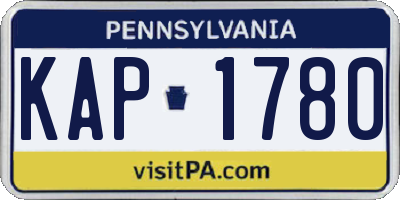 PA license plate KAP1780