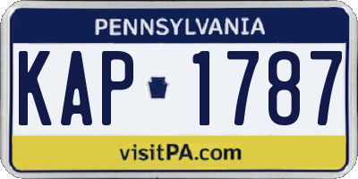PA license plate KAP1787