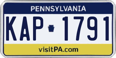 PA license plate KAP1791