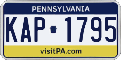 PA license plate KAP1795