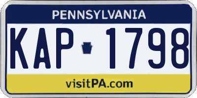PA license plate KAP1798