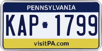 PA license plate KAP1799
