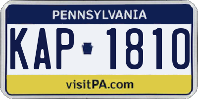PA license plate KAP1810
