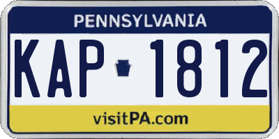 PA license plate KAP1812