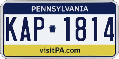PA license plate KAP1814