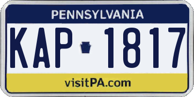 PA license plate KAP1817