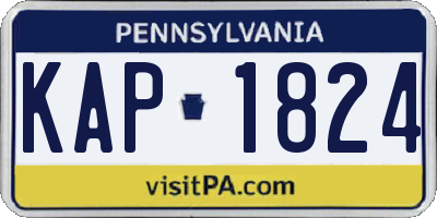 PA license plate KAP1824