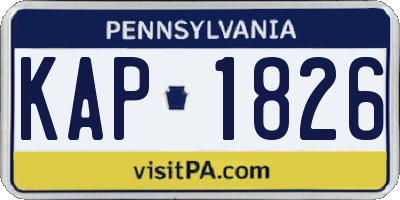 PA license plate KAP1826
