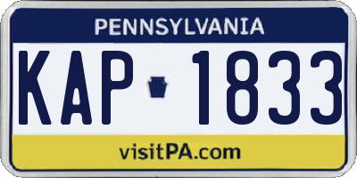 PA license plate KAP1833