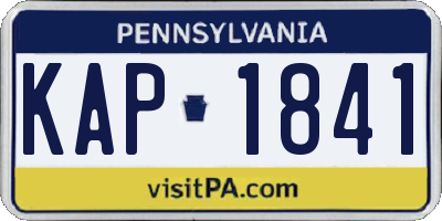 PA license plate KAP1841