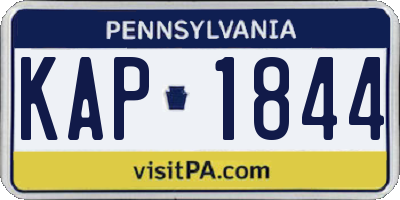 PA license plate KAP1844