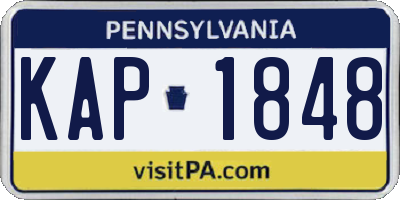 PA license plate KAP1848