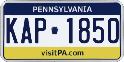 PA license plate KAP1850