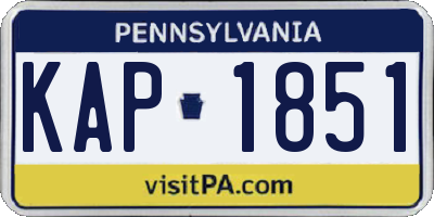 PA license plate KAP1851