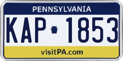 PA license plate KAP1853