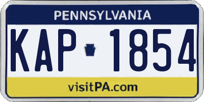 PA license plate KAP1854
