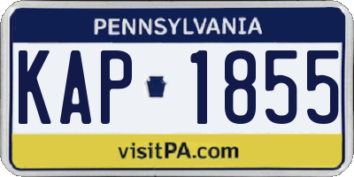 PA license plate KAP1855