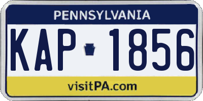 PA license plate KAP1856