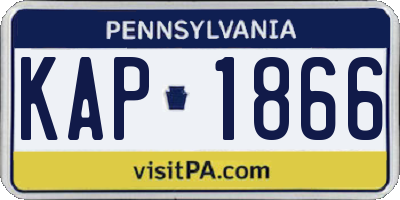 PA license plate KAP1866