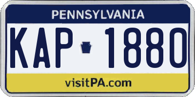 PA license plate KAP1880