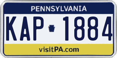 PA license plate KAP1884