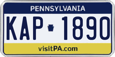 PA license plate KAP1890