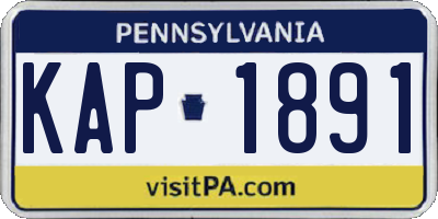 PA license plate KAP1891