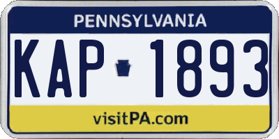 PA license plate KAP1893