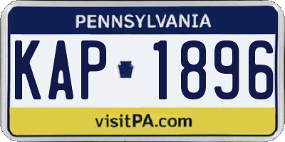 PA license plate KAP1896