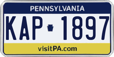 PA license plate KAP1897