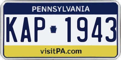 PA license plate KAP1943