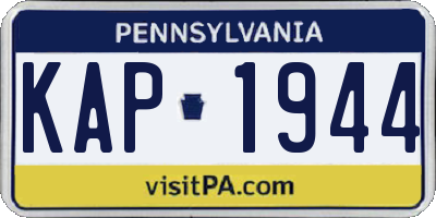 PA license plate KAP1944