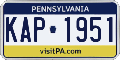 PA license plate KAP1951