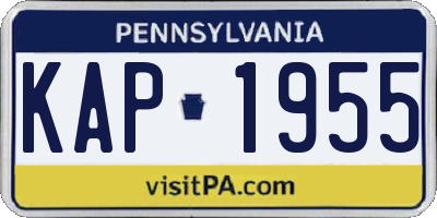 PA license plate KAP1955