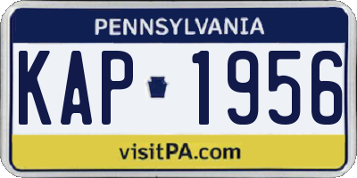 PA license plate KAP1956