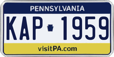 PA license plate KAP1959