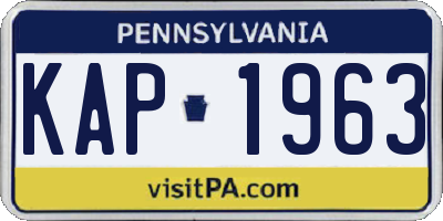 PA license plate KAP1963