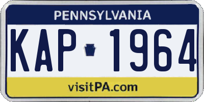 PA license plate KAP1964