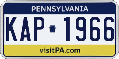 PA license plate KAP1966