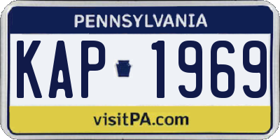 PA license plate KAP1969
