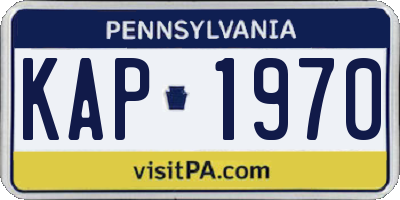 PA license plate KAP1970