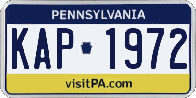 PA license plate KAP1972