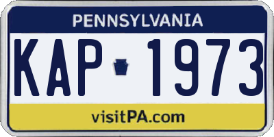 PA license plate KAP1973