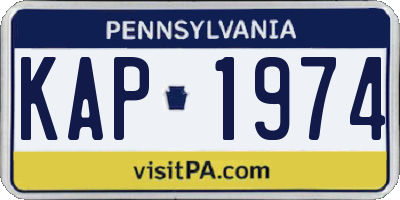 PA license plate KAP1974
