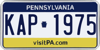 PA license plate KAP1975