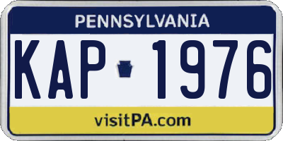 PA license plate KAP1976