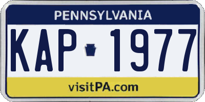 PA license plate KAP1977