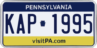 PA license plate KAP1995
