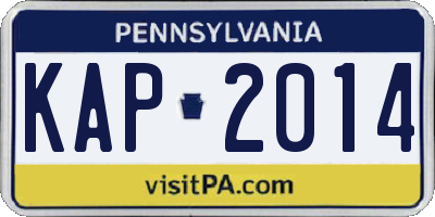 PA license plate KAP2014